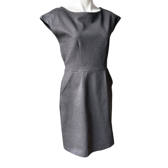 Quince Ultra-Stretch Ponte Cap Sleeve Dress in Grey, Sz M - Picture 7 of 15
